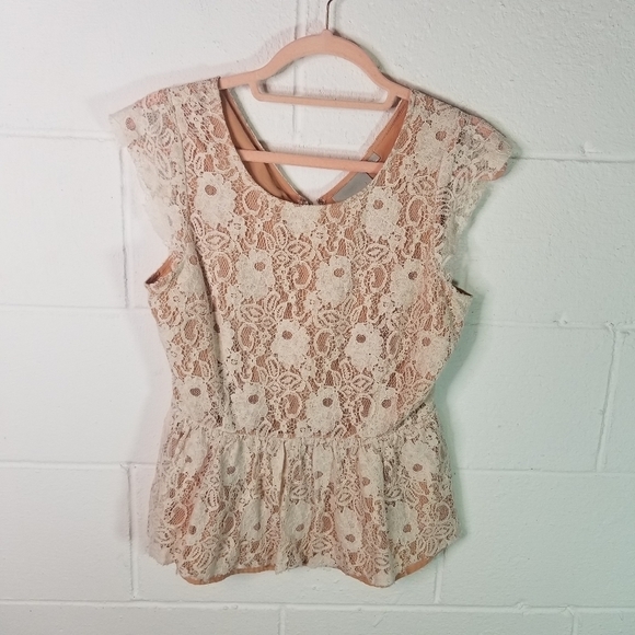 Maeve Anthropologie katrine peplum lace top - Picture 3 of 10